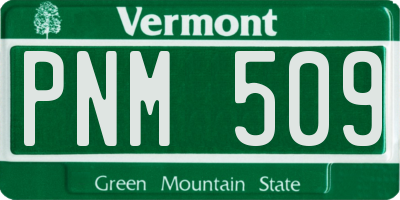 VT license plate PNM509
