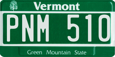VT license plate PNM510