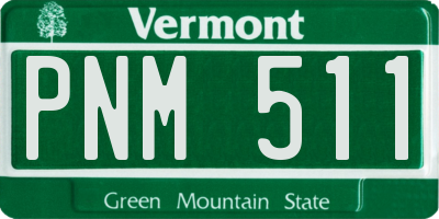 VT license plate PNM511