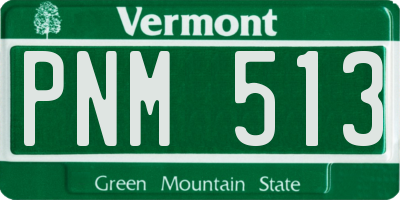 VT license plate PNM513