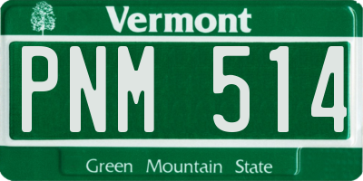 VT license plate PNM514