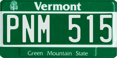 VT license plate PNM515