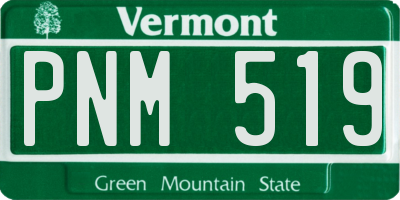 VT license plate PNM519