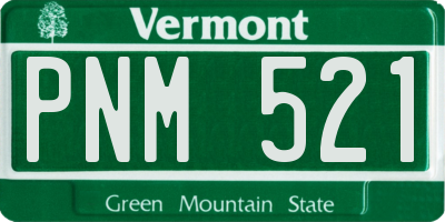 VT license plate PNM521