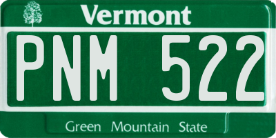 VT license plate PNM522