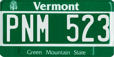 VT license plate PNM523