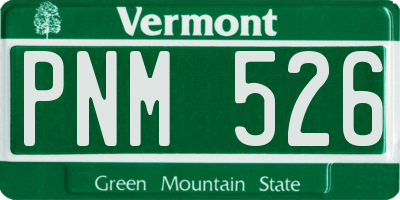 VT license plate PNM526
