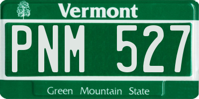 VT license plate PNM527