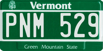 VT license plate PNM529