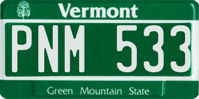 VT license plate PNM533
