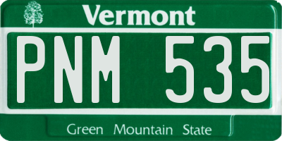 VT license plate PNM535