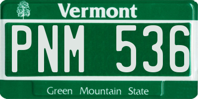 VT license plate PNM536