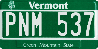 VT license plate PNM537