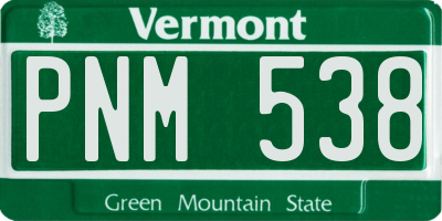 VT license plate PNM538