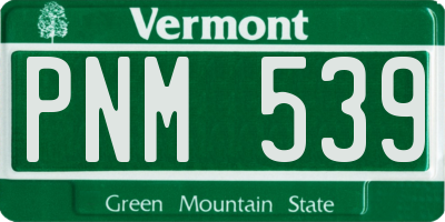 VT license plate PNM539