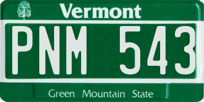 VT license plate PNM543
