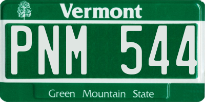 VT license plate PNM544