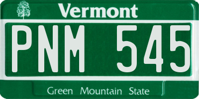 VT license plate PNM545