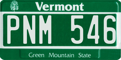 VT license plate PNM546