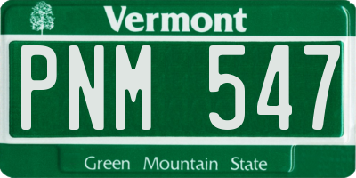 VT license plate PNM547