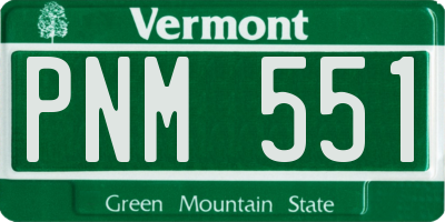 VT license plate PNM551