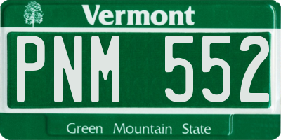 VT license plate PNM552