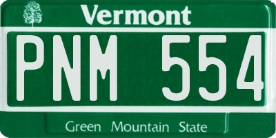 VT license plate PNM554