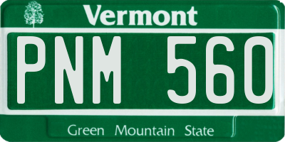 VT license plate PNM560