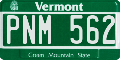 VT license plate PNM562