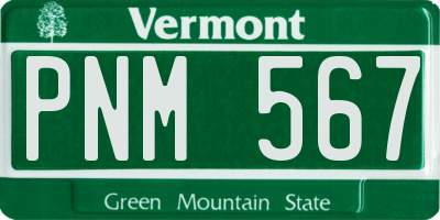 VT license plate PNM567