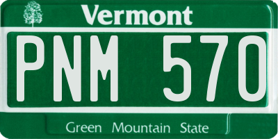VT license plate PNM570