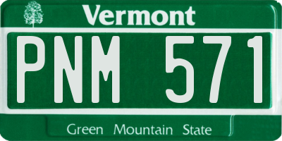 VT license plate PNM571