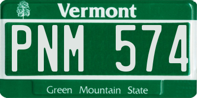 VT license plate PNM574