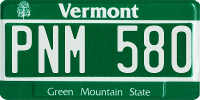 VT license plate PNM580