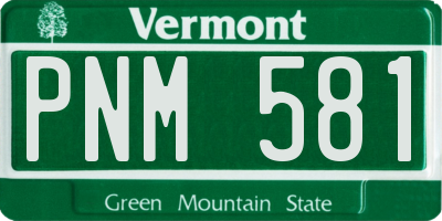 VT license plate PNM581