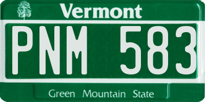 VT license plate PNM583