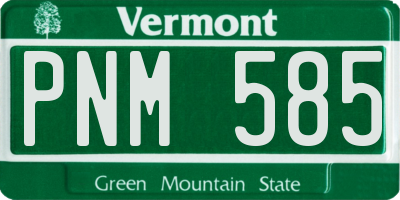 VT license plate PNM585