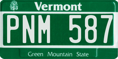 VT license plate PNM587