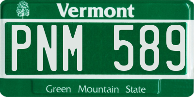 VT license plate PNM589