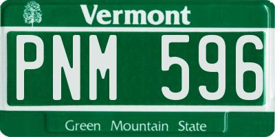 VT license plate PNM596