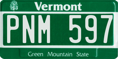 VT license plate PNM597