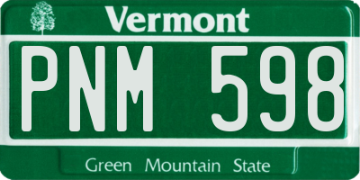 VT license plate PNM598
