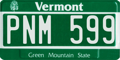 VT license plate PNM599