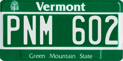 VT license plate PNM602