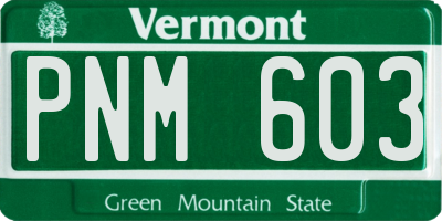 VT license plate PNM603