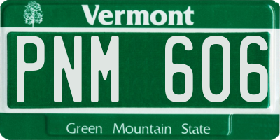 VT license plate PNM606