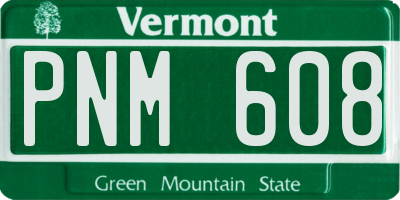 VT license plate PNM608