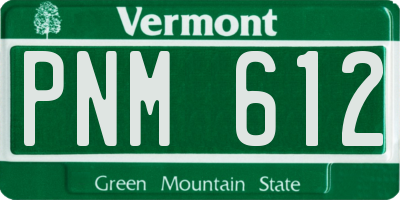 VT license plate PNM612