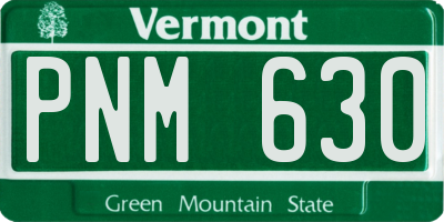 VT license plate PNM630
