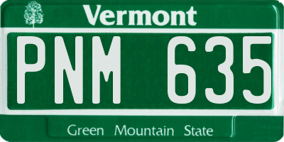 VT license plate PNM635